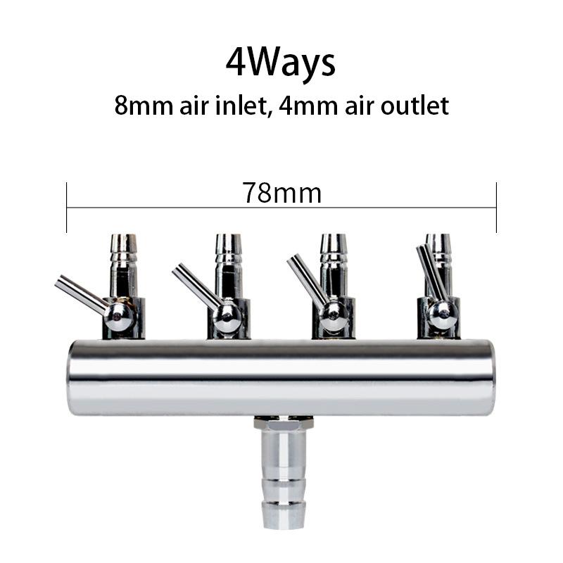 2/4/6/8/10/12Ways Stainless Steel Air Flow Splitter Distributor Pump Valves for Aquarium Air Splitter Valve Fish Tank Air Pump