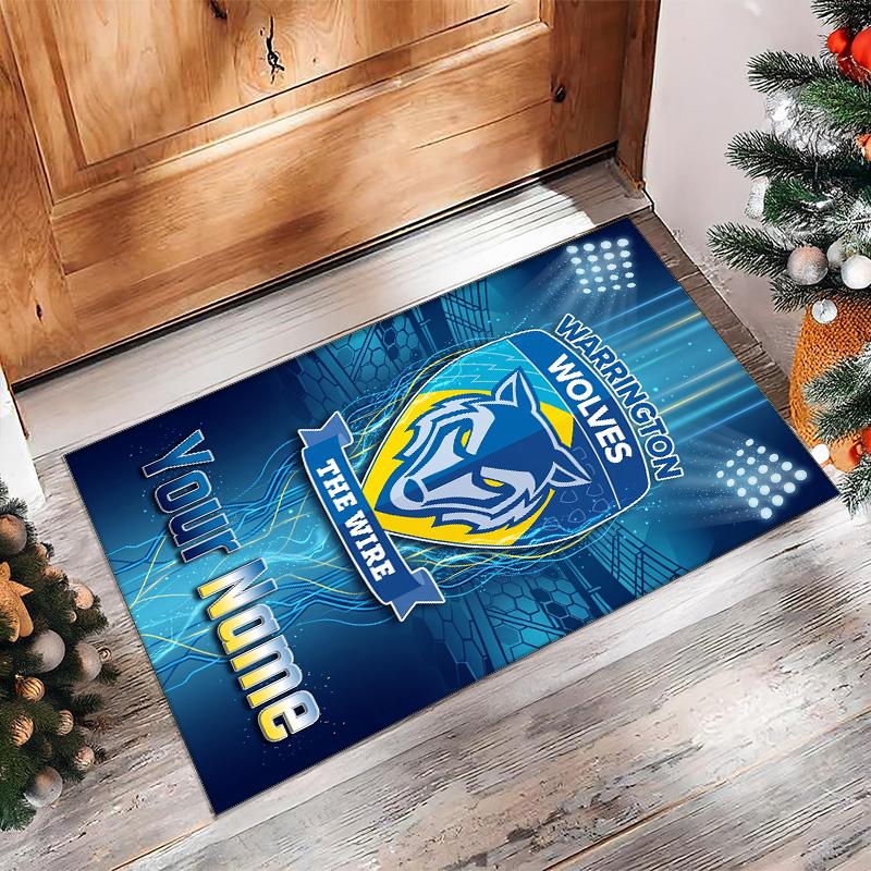 Tappeto in Velluto di Cristallo Stampato Warrington Wolves FC Tappeto Antiscivolo in Velluto di Cristallo Per Divano Camera da Letto Decorazione Interna per la Casa