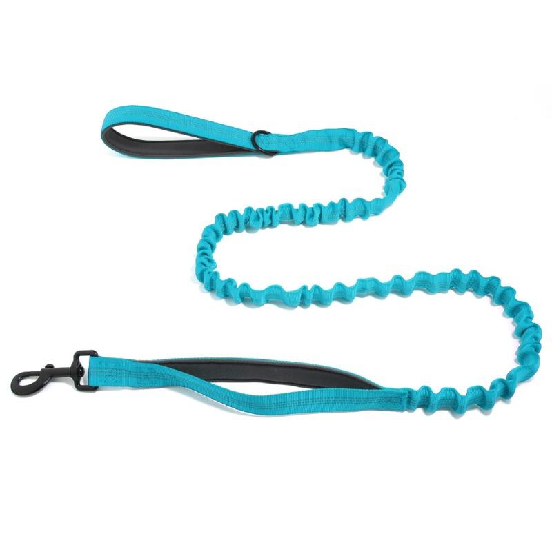 Dual Handle Elastic Dog Leash Shock Absorb Bungee Reflective Walking Lead for Medium Large Dogs Anti-Burst Pets Training Leash