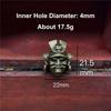 Retro Brass Japanese Samurai Figures General Helmet Handmade Knife Bead Woven Rope Keychain Pendant Accessories Outdoor Tool