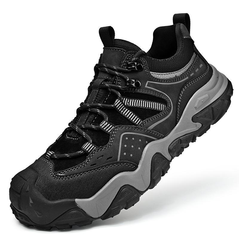 Fashion Lace-Up Genuine Leather Sneakers Fashion Non-slip Walk Footwear Luxury Brand Male Treking Footwear New Outdoor Men Hiking Shoes