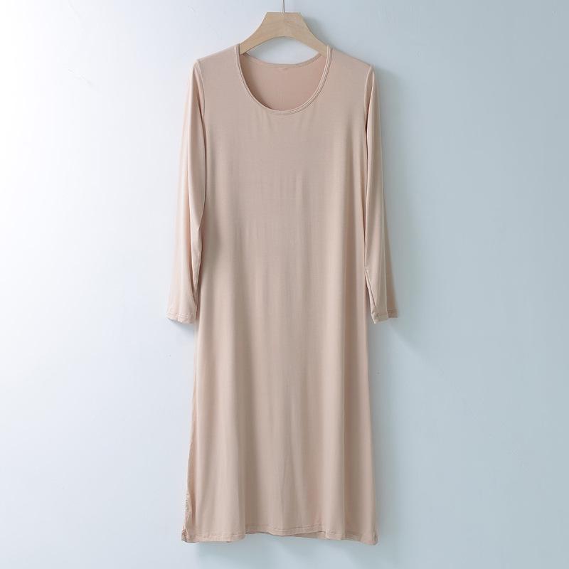 Camicia da notte da donna a maniche lunghe in modal – Ampia, sottile e perfetta per pigiami primaverili ed estivi