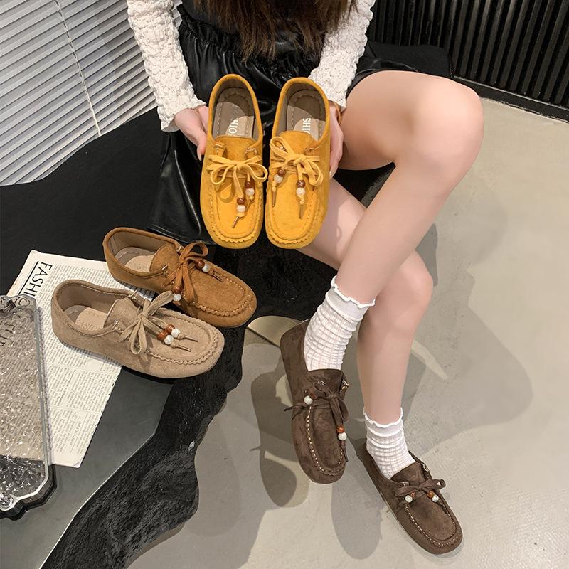 Retro Lace-up German Training Shoes Women's 2025 Early Autumn New Platform Loafer Single Shoes Casual Sports Boken Kangaroo Shoes