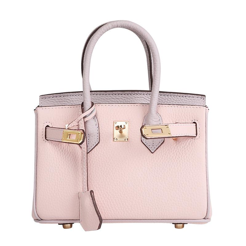First Layer Cowhide Platinum Bag, Genuine Leather Women'S Bag, Large-Capacity Handbag, Strict Women'S High-End Commuting Shoulder Messenger Kelly Bag