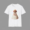Toy Poodle In White Dress Portrait T-Shirt and Kids Tshirt | Whimsical Dog Lover Tee