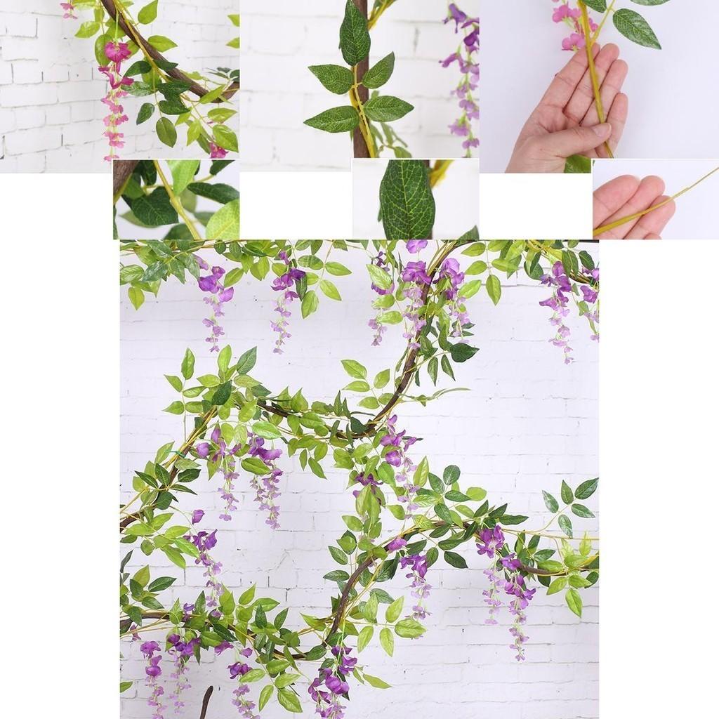 Lifelike 2x Artificial Wisteria Flower Vine With Stunning Colors For Home Decor
