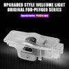 2PCS Original Car Door LED Welcome Light Auto Emblem Laser Projector Lamp Decor Accessories For Peugeot 407 CRZ 508 2010-2011