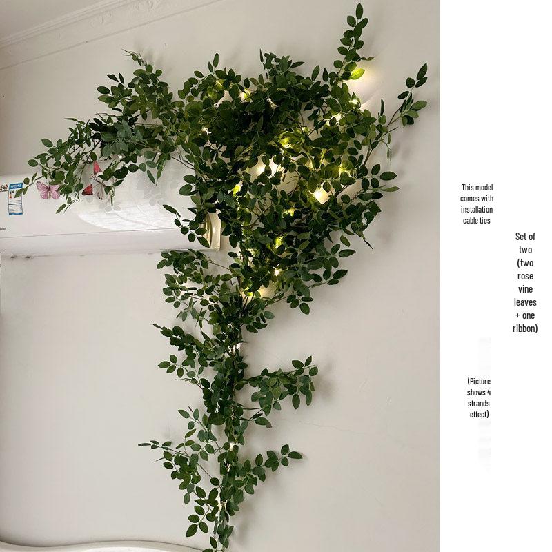 Rose Vine Artificial Flower Decor for Air Conditioner Pipes or Balcony Railings