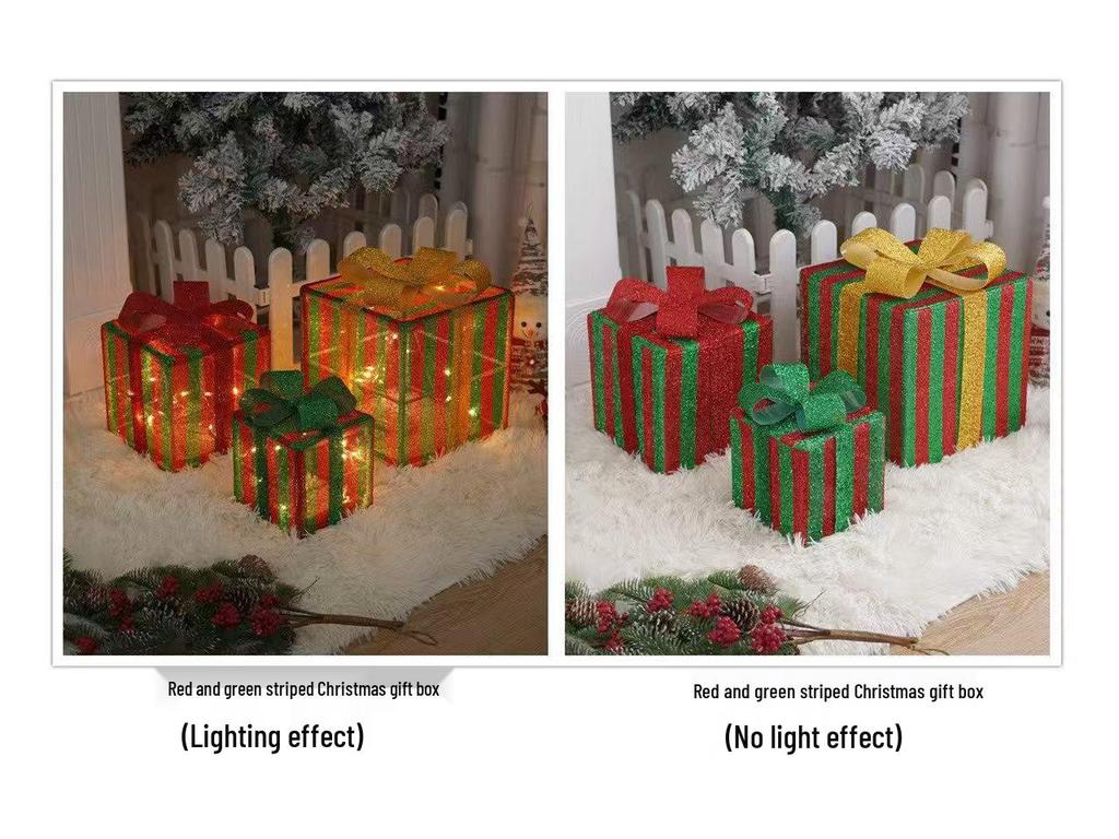 Christmas Gift Box Set: 3-Piece Fairy Light Decorations for Birthday Parties and Ornaments