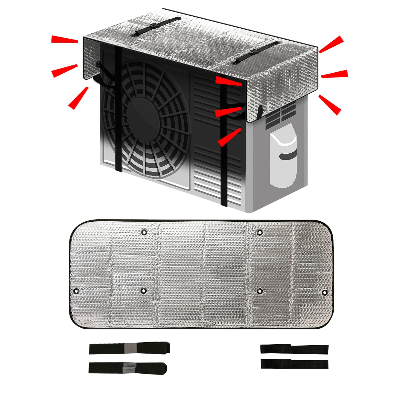 

NISYO Air Conditioner Outdoor Unit Cover with Heat Sunshade Wide Energy Power Prevents Outdoor Unit High-Grade Shield, Panel, Aluminum, Type, Saving,