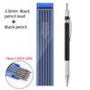 Black Tech Multi-Color 2.0mm Automatic Graphite Pencil with Replaceable Lead - No Sharpening Needed, Ideal for Drawing & Engineering