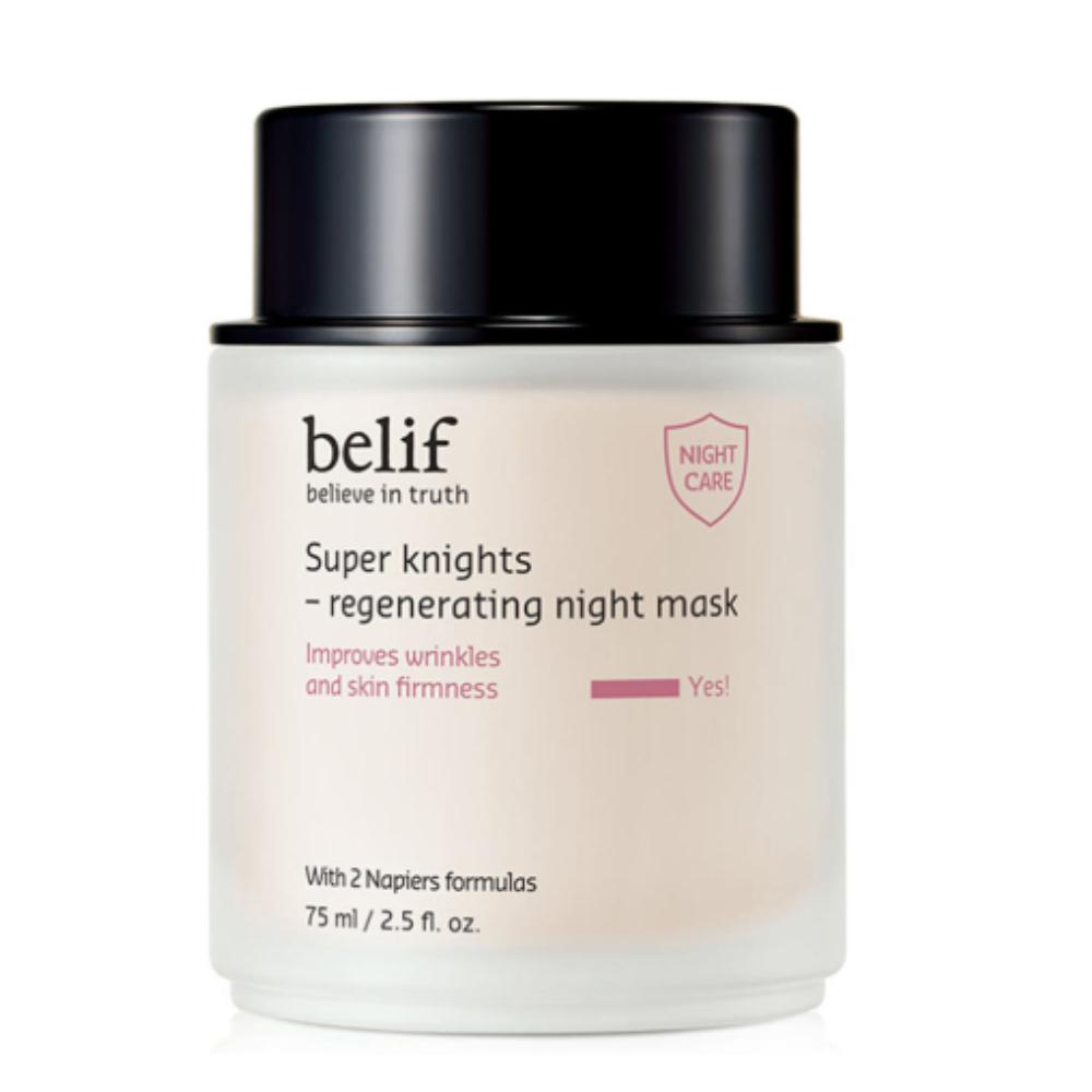 Belif Super Knights Regenerating Night Mask 75mL - Intensive Overnight Skin Recovery, Deeply Nourishing & Firming Sleeping Mask