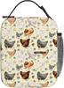 Hen And Chicken Farmhouse Insulated Lunch Box Bag for Boy Girls Reusable Lunch Box Ideal for Hot or Cold Snacks Bento Boxes