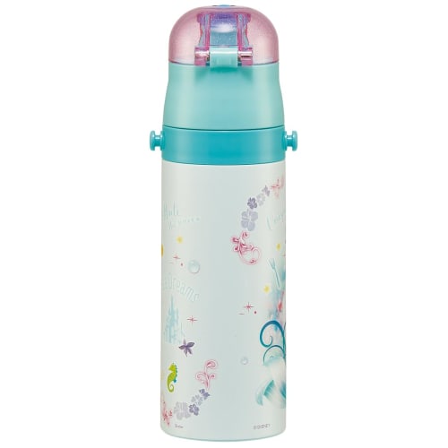 Skater Children's Stainless Steel Water Bottle Direct Drinking 470ml Disney Ariel 24 Child-friendly Lightweight Type Cold Storage Waterbottle Sports B