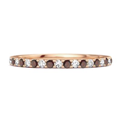 Garnet Eternity Band Ring - 925 Sterling Silver Rose Gold Vermeil