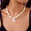 Bohemian Pearl Shell Choker Necklace For Women Boho Beach Shell Pendant Rope Chain Necklace Summer Vacation Jewelry Gift