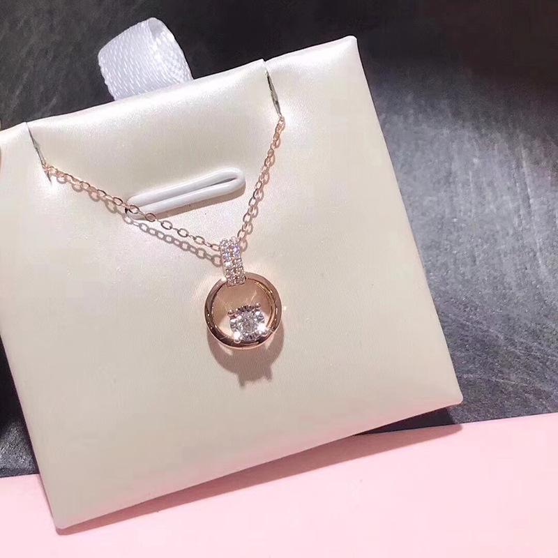 

Круглое колье-подвеска из стерлингового серебра 925 пробы с бриллиантовой вставкой - Классическая, Высококлассная, Универсальная цепочка для ключиц для женщин 925 Silver