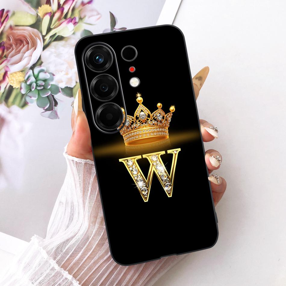 For Tecno Camon 50 4G CN5 Crown Letter Phone Case For Tecno Camon50 4G Black Silicone Soft Cases Bumpers