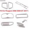 Water Cup Panel / Driver Storage / Glove Box / Head Light / Air AC Cover Trim Accessories For Peugeot 3008 5008 GT 2017 -