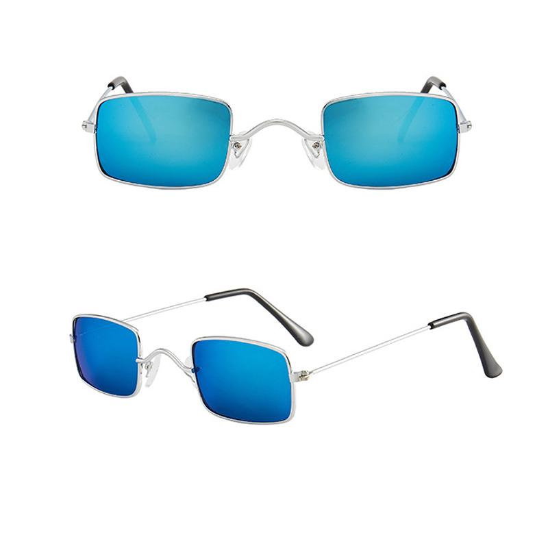 Square Womens Sunglasses Alloy Metal Small Frame Clear Single Bridge Men's Sun Glasses Vintage Chic Female Shades Red Yellow