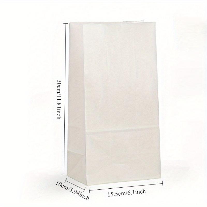 50 ks velkých bílých svačinových tašek, kraftových bílých papírových tašek, silných pro malé firmy