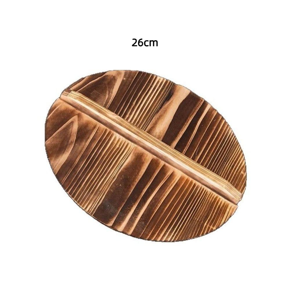 Traditional Universal Wooden Pot Cover 22-34cm Anti Scalding Fir Wood Pot Lid Round Iron Wok Pan Lid Kitchen Accessories