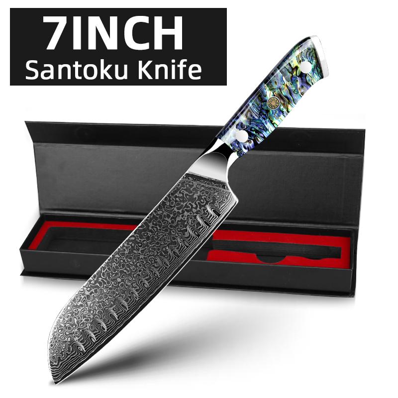 Damascus Steel Knives Chef Knife VG10 67 Layers Cleaver Paring Bread Knife Lasting Sharp Abalone shell handle