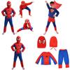 Dětský kostým Spiderman Superhrdina Cosplay Set s dlouhým rukávem a kalhotami