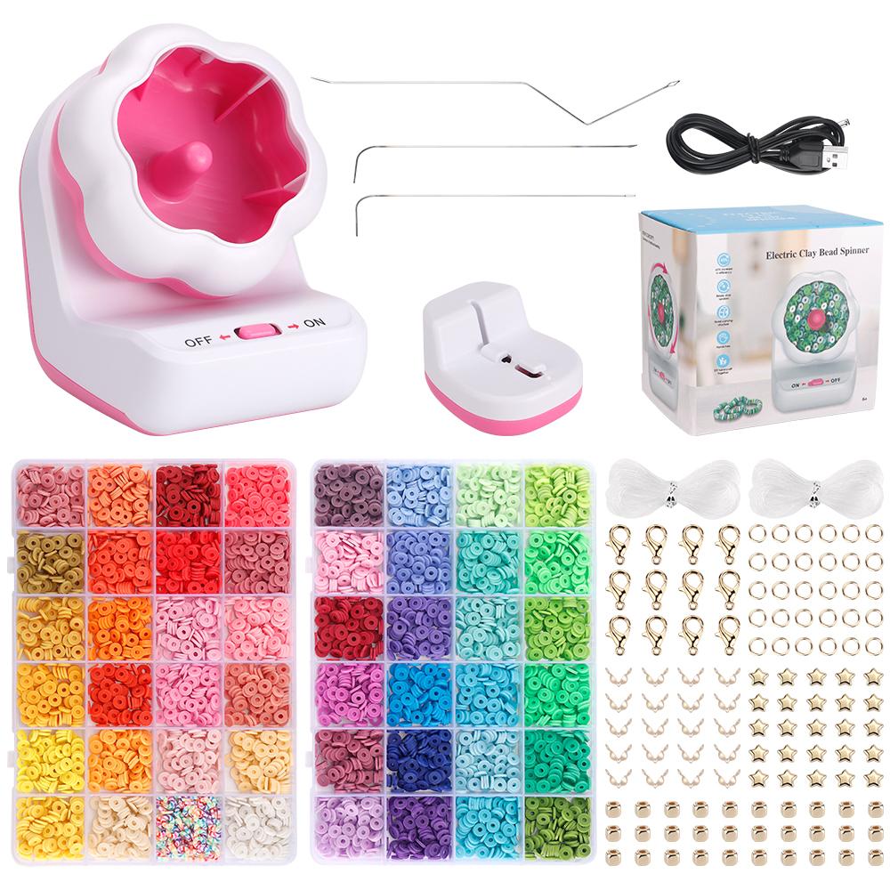 1pc Electric Beading Machine, Multifunction Clay Beads Spinner, DIY Handcrafting Beading Bowl Tools for Making Creative Jewelry