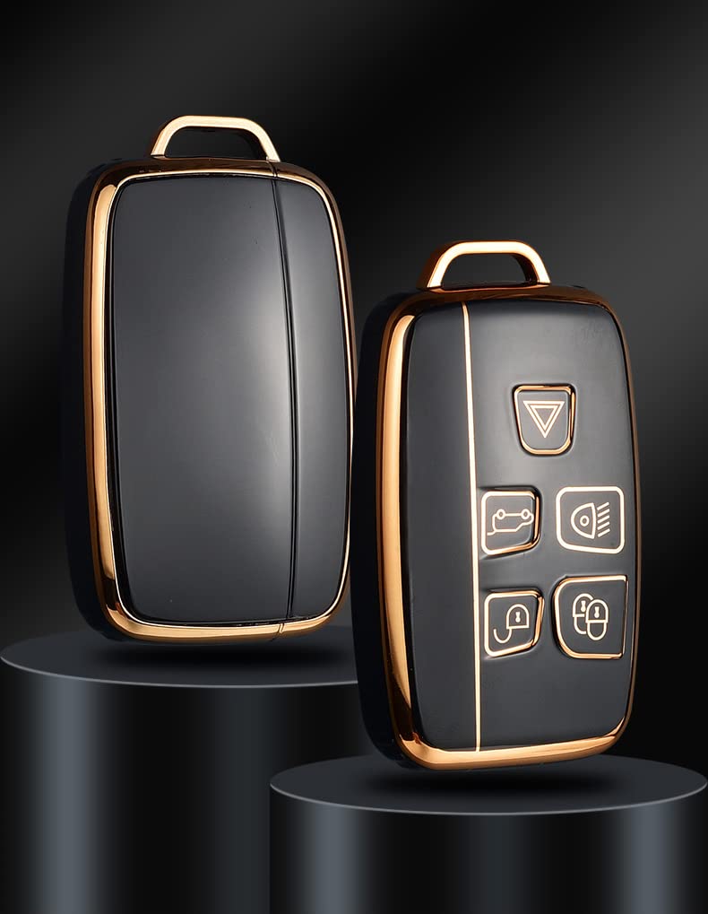 SANRILY Smart Key Case, Key Cover for Land Rover, Compatible with Range Rover Evoque, Range Rover Sport, Range Rover Discovery, Evoque, Jaguar, and Mo