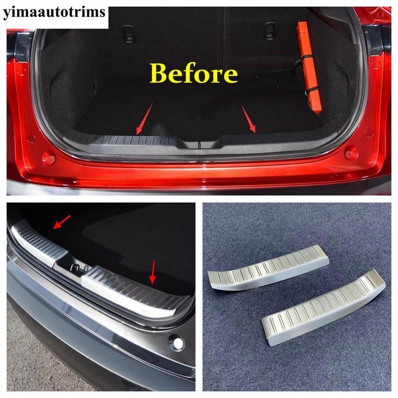 Rear Trunk Door Sill Plate Panel Guard Anti Scratching Protection Cover Trim Stainless Accessories For Mazda CX-30  - 2025