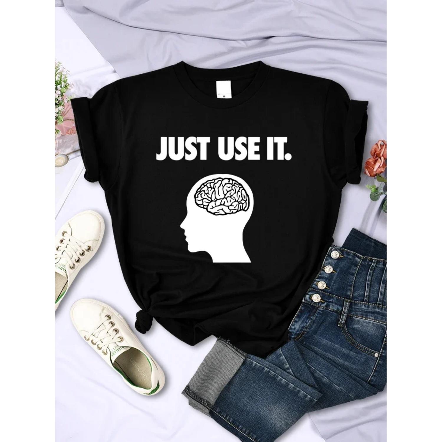 

Womens Tee Clothing Funny T-Shirts Casual Soft Short Sleeve Summer O-Neck Breathable Female Tops S чёрный