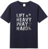 Lift Heavy Pray Hard Funny Gym Workout Christian TShirt