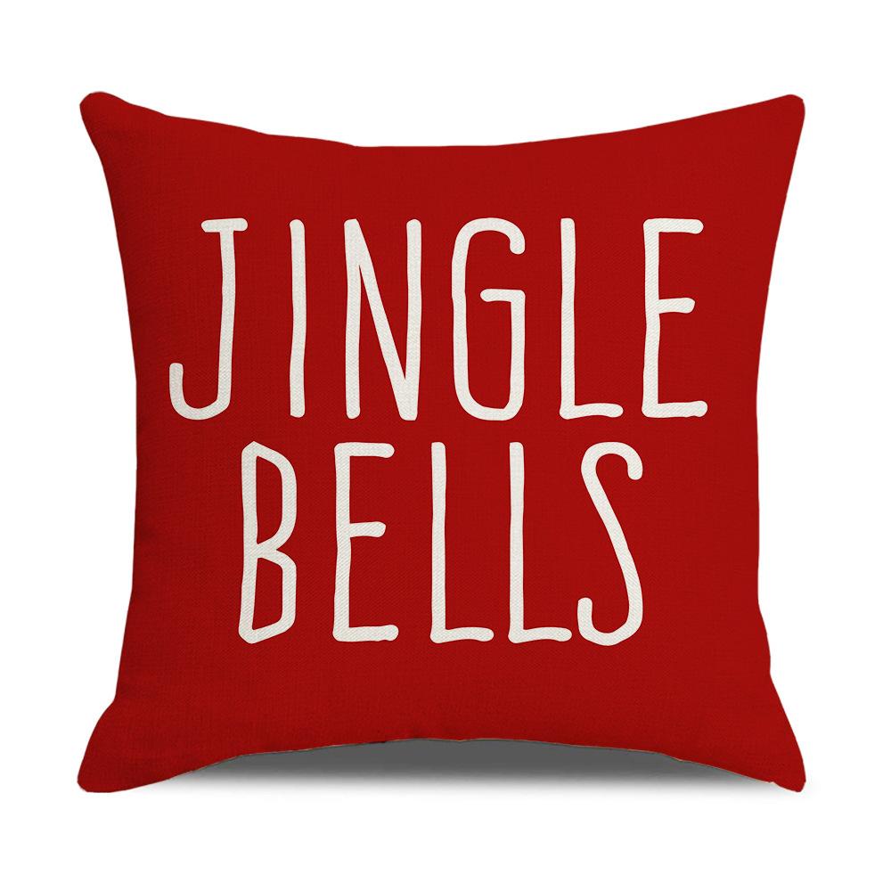 New Home Christmas Pillow Cover Linen Print Santa Claus Living Room Sofa Cushion Bedroom Cushion
