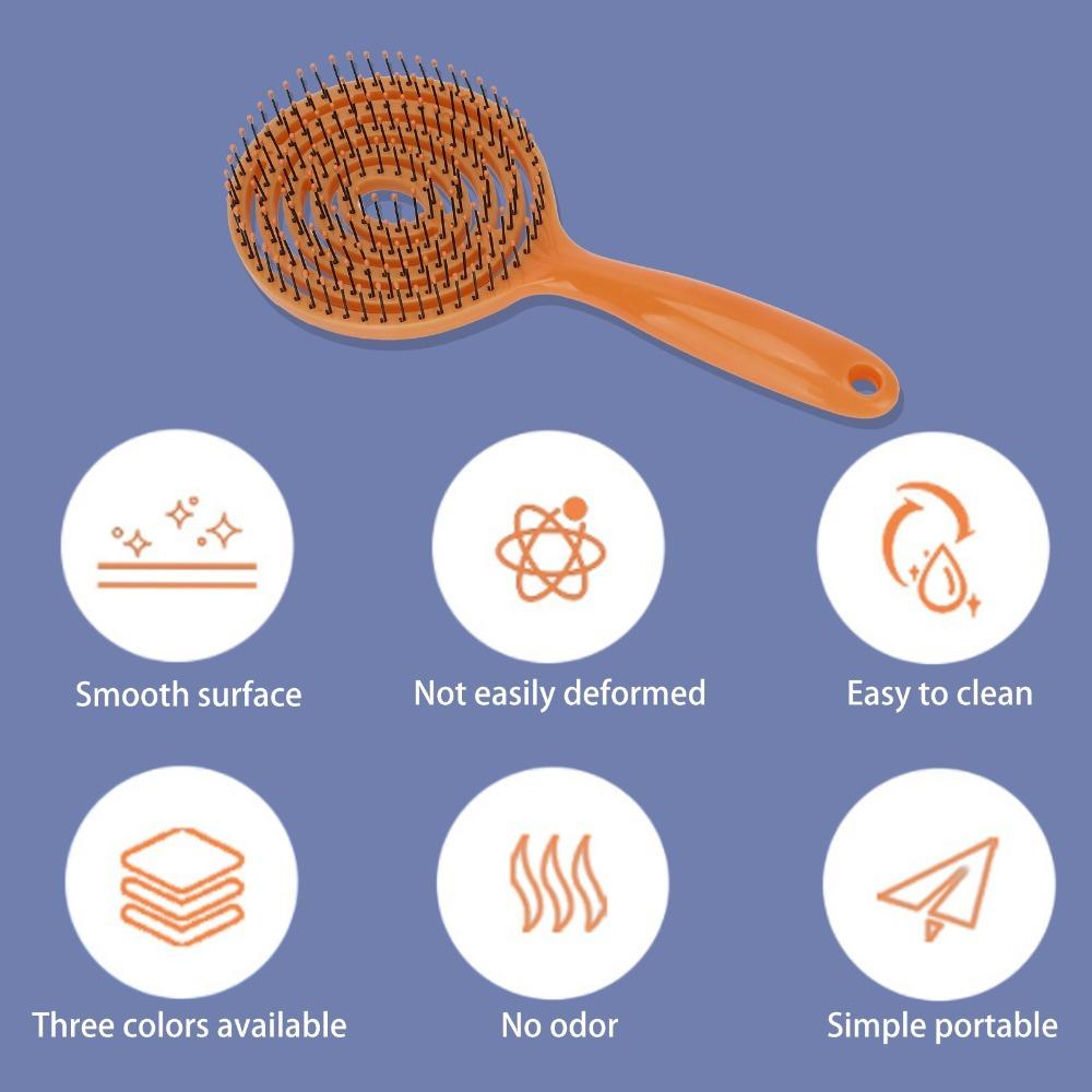 Dense Teeth Hair Detangling Brush Super Soft Glides Vented Detangling Hair Brush For Curly Hair оранжевый