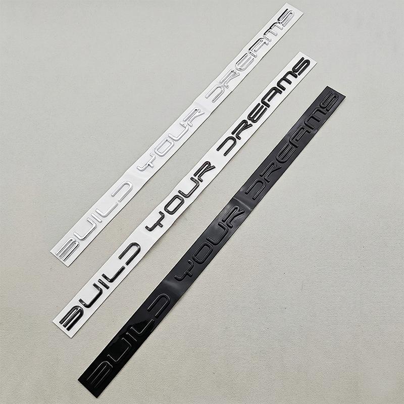 3D BUILD YOUR DREAMS Letters Car Rear Trunk Emblem Badge Sticker For BYD Atto 3 Seal Dolphin Tang Han Auto Body Decal Styling