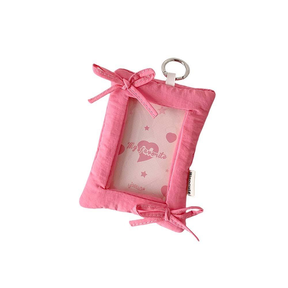 Bowknot Photo Photocard Frame with Keychain Idol Card Display Protector  Card Decor