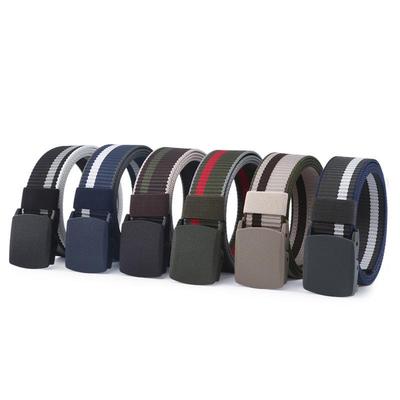 Ceinture d'extérieur polyvalente pour homme avec boucle automatique en imitation nylon, disponible en plusieurs couleurs