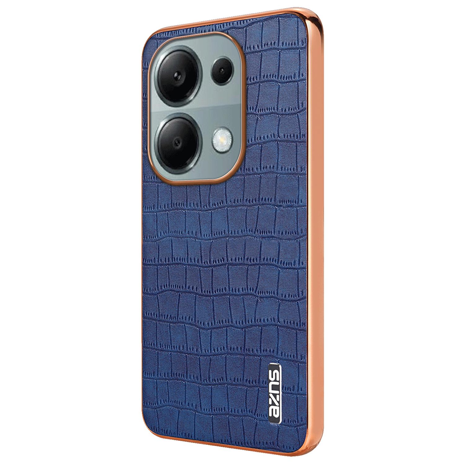 

For Xiaomi Redmi Note 13 Pro 4G/Poco M6 Pro 4G Case Shockproof PU+TPU Electroplated Phone Cover Blue