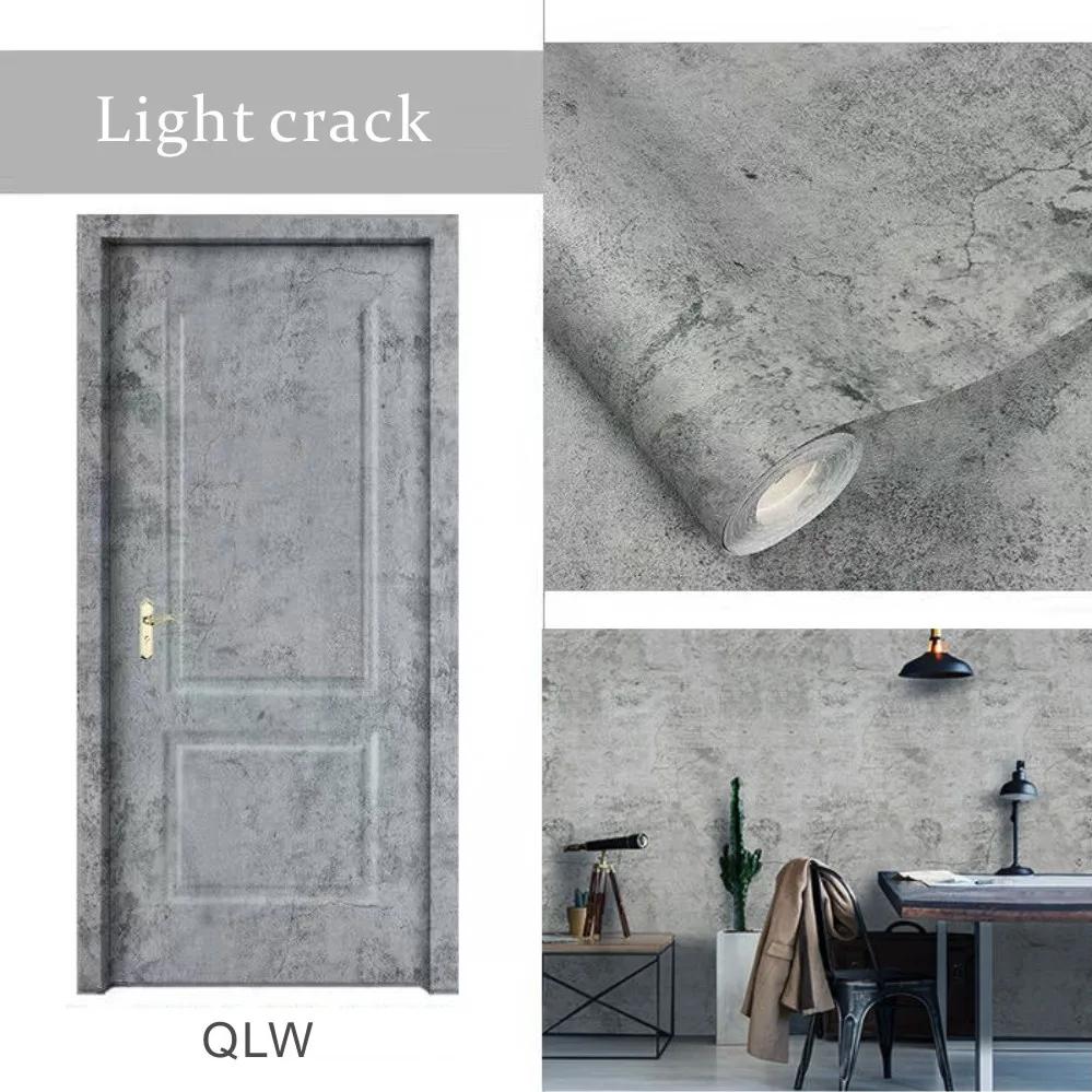 80cm Width Self-Adhesive Cement Gray Waterproof Wallpaper Solid Color Dormitory Bedroom Wall Sticker Closet Furniture Renovation
