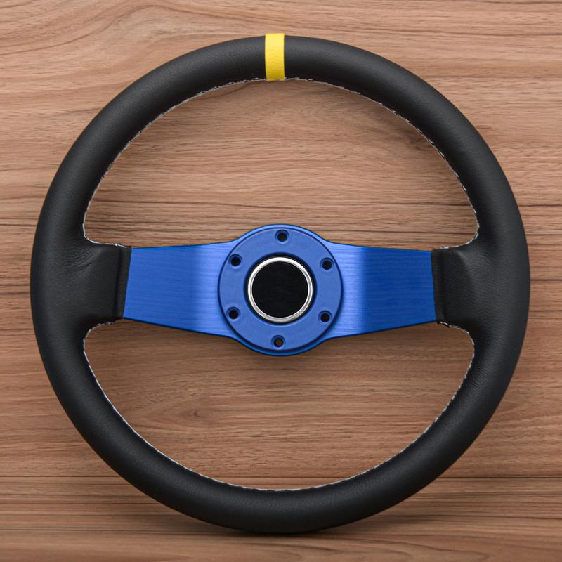 2 Spoke Blue Spoke Rally PVC Steering Wheel JDM Racing Sport Car Steering Wheel