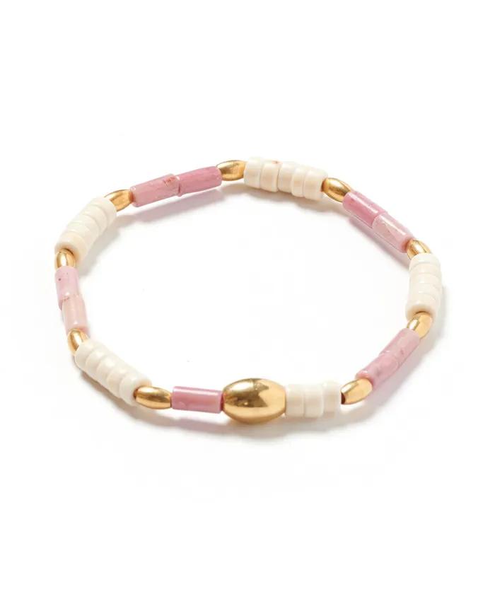 Coral Gold Mix Bracelet (PLT-BR-036_PK)