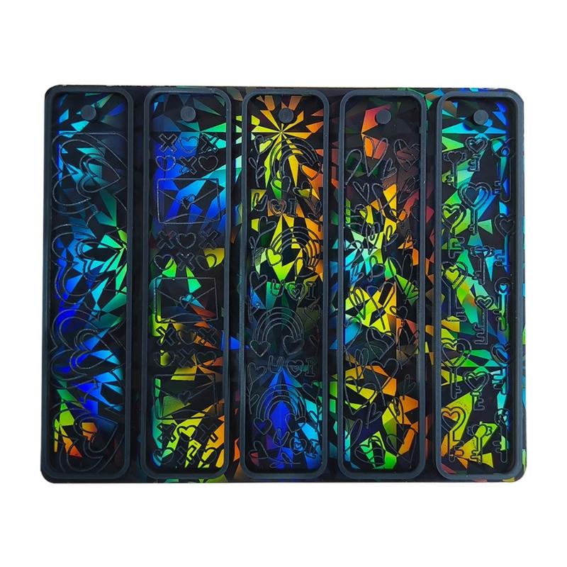 Durable Silicone Mold Heart Crystal Bookmarks Casting Mould Handmade Bookmarks Crafts Casting Molds for Sationery Store