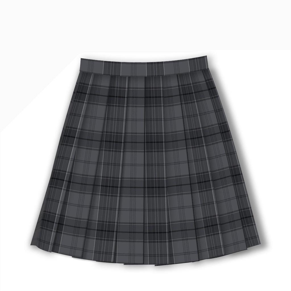 Authentic Japanese Plaid Pleated Skirt - Black Warrior Academy Style
