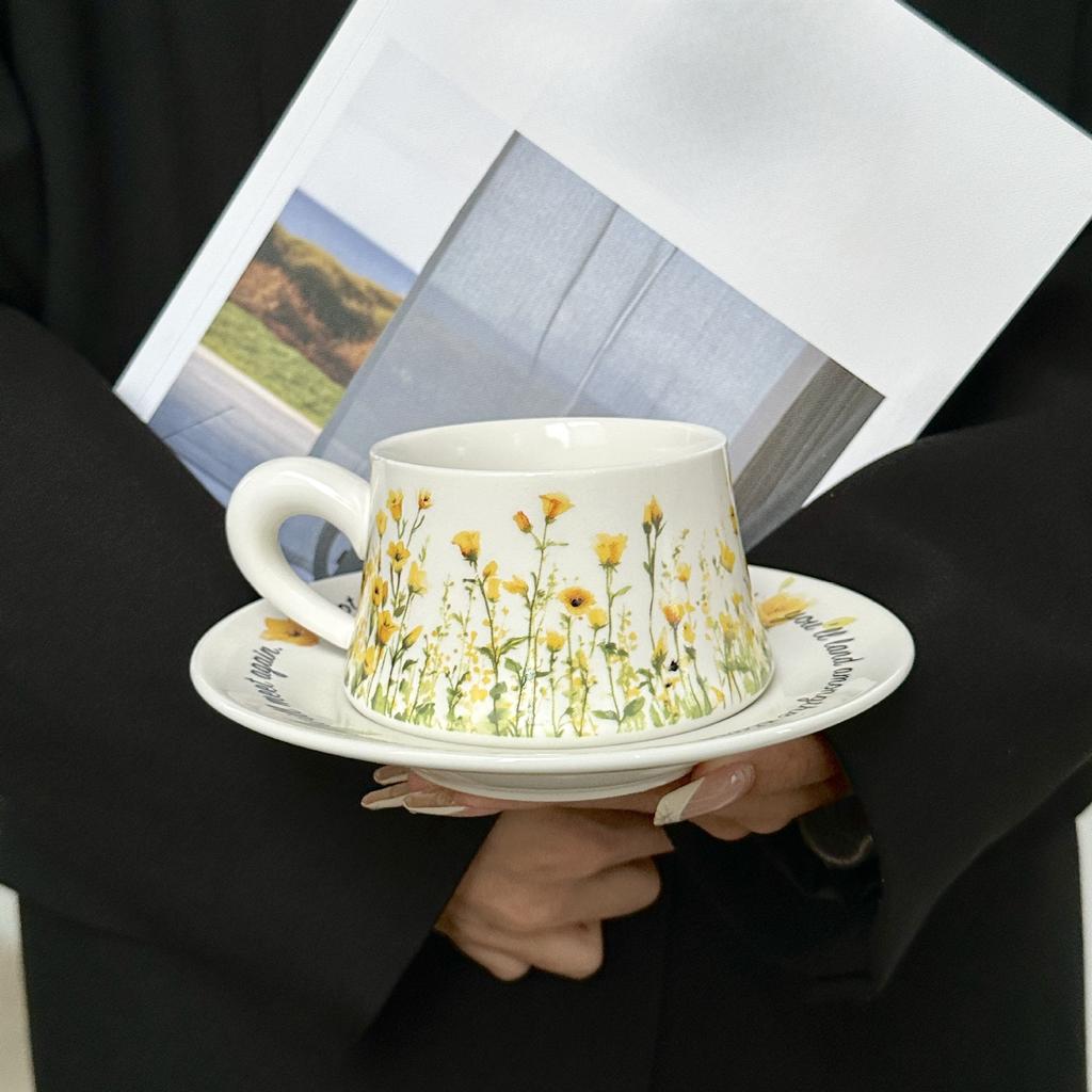 Einfaches und frisches Kaffeetassen-Schmetterlingsset High-End Zuhause Nachmittagstee Latte-Tasse für Mädchen Souvenir