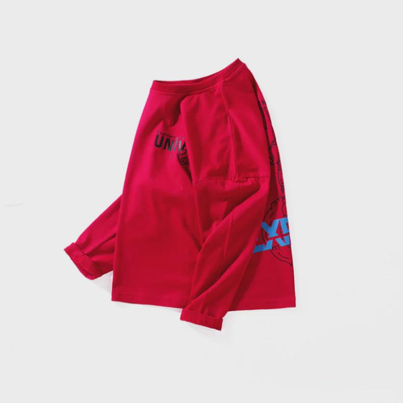 Boys' Korean-Style Autumn 2024 Long Sleeve Printed T-Shirt