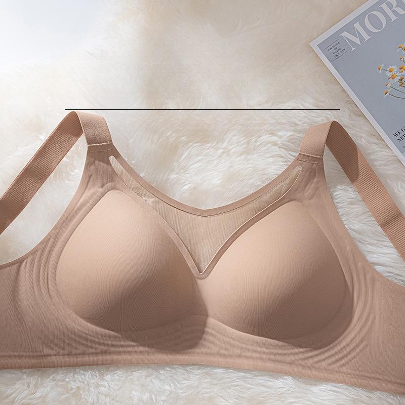 No Trace Bra Women's Strapless Bra Women's Breast Collection Accessory Anti Sagging Large Size No Steel Ring Full Cup Bra