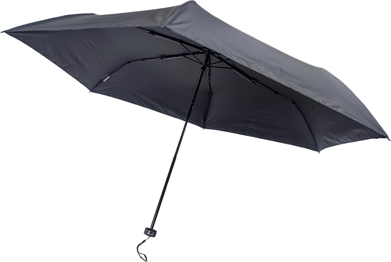 Rose Sangyo 60cm Lightweight Folding Umbrella for Sun and Carbon 61601201 Men's Rain, Black,