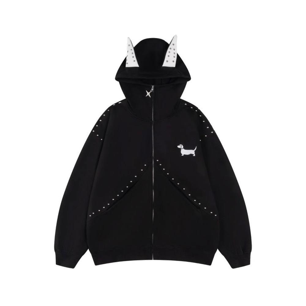 

Свитер с капюшоном мужской и женский весенне-осенний зимний свободный плащ XXL чёрный