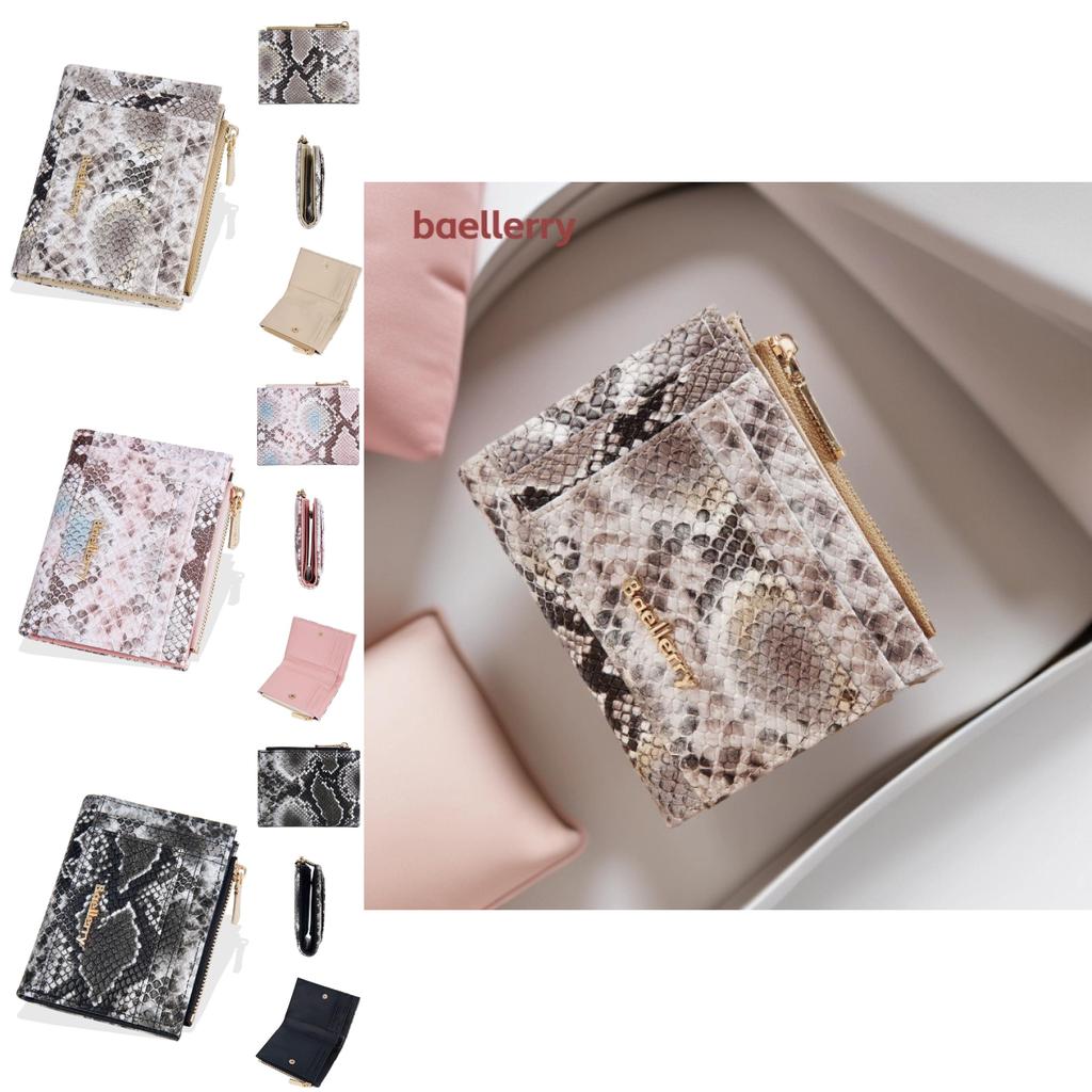 Baellerry Ladies Wallet With Snake Pattern Pu Material For Daily Use